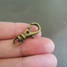 Finding - 4 pcs Antique Brass Mini Solid Swivel Lobster Claw Clasp Closure Buckle 22mm x 10mm