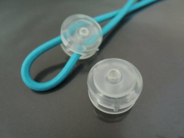 Finding - 2 pcs Clear Plastic End Lock Cord Stopper