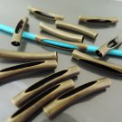 Finding - 10 pcs Antique Brass Curve Arc Tubes 32mm x 5mm ( inside 4mm Diameter )