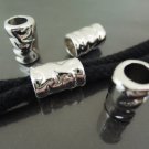 Finding - 4 pcs Silver Round Tubes for Leather Making ( 18mm x 12mm )