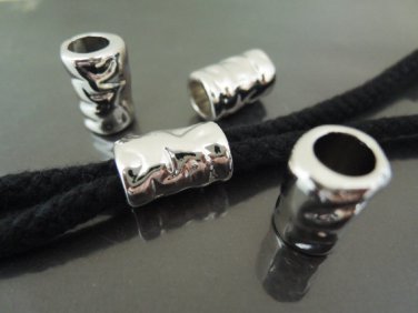 Finding - 4 pcs Silver Round Tubes for Leather Making ( 18mm x 12mm )