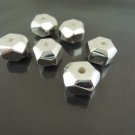 Finding - 6pcs Silver Plastic Beads Large Bead Charms