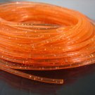 10 Yards of Orange Clear with Metallic Silver Dust Round Rubber Plastic Cord ( 2mm Width )