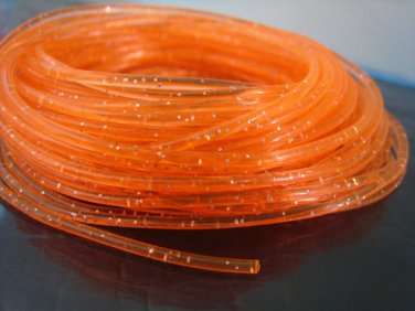 10 Yards of Orange Clear with Metallic Silver Dust Round Rubber Plastic Cord ( 2mm Width )