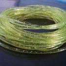 10 Yards of Green Clear with Metallic Silver Dust Round Rubber Plastic Cord ( 2mm Width )
