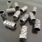 Finding - 4 pcs Antique Silver Round Cylinder Tubes 17mm x 9mm ( inside 7mm Diameter )
