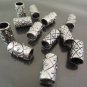 Finding - 4 pcs Antique Silver Round Cylinder Tubes 17mm x 9mm ( inside 7mm Diameter )
