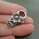 Finding - 2pcs Antique Silver Flower Clasp Buckle