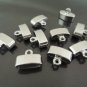 Finding - 4 pcs Silver Leather Cord Ends Cap with Loop For Round Leathers 15mm x 10mm x 7mm