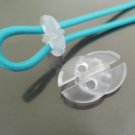 Finding - 2 pcs Clear Plastic End Lock Cord Stopper