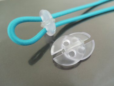Finding - 2 pcs Clear Plastic End Lock Cord Stopper