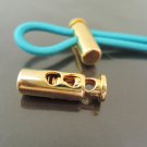 Finding - 2 pcs Gold Metal End Lock Cord Stopper