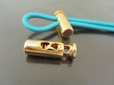 Finding - 2 pcs Gold Metal End Lock Cord Stopper
