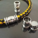 Finding - 1 Set Silver Magnetic Clasp Buckle Fastener ( Inside 6mm Diameter )