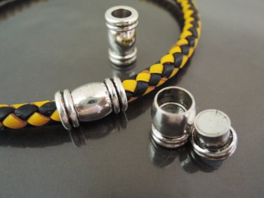 Finding - 1 Set Silver Magnetic Clasp Buckle Fastener ( Inside 6mm Diameter )