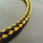 1 Yard 6mm Black Yellow Genuine Braided Round Leather Cord