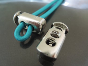 Finding - 2 pcs Silver Plastic End Lock Cord Stopper