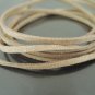 3 Yards of 3mm Light Brown Flat Suede Lace with Gold Metallic Dust