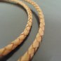 1 Yard 4mm Light Brown Genuine Braided Round Leather Cord