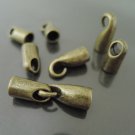 Finding - 2 Sets Antique Brass End Cap S Hook Toggle Clasp Clousure Buckle ( Inside 5mm Diameter )