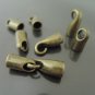 Finding - 2 Sets Antique Brass End Cap S Hook Toggle Clasp Clousure Buckle ( Inside 5mm Diameter )