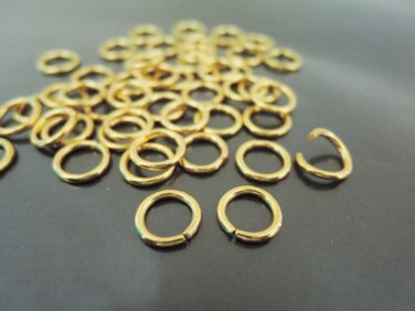 Finding - 10 pcs 8mm Gold Open Jump Rings
