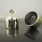 Finding - 2 pcs Gold Lage End Cap with Loop ( Inside 18mm )