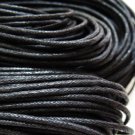 2 Yards 1.5mm Black Round Cotton Wax Cords