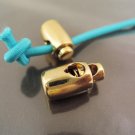 Finding - 2 pcs Gold Plastic End Lock Cord Stopper