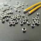 Finding - 20 pcs Silver Metal Crimp Beads Spacer 3mm x 1.5mm ( Inside 2mm )