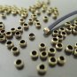 Finding - 20 pcs Antique Brass Metal Crimp Beads Spacer 3mm x 1.5mm ( Inside 2mm )