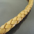 Half Yard 9mm Nature Brown Genuine Braided Round Leather Cord