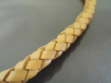 Half Yard 9mm Nature Brown Genuine Braided Round Leather Cord