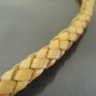 Half Yard 9mm Nature Brown Genuine Braided Round Leather Cord
