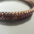Half Yard 12mm x 5mm Brown Flat Braided Leather Cord