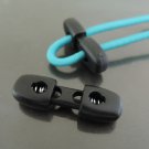 Finding - 2 pcs Black Plastic End Lock Cord Stopper