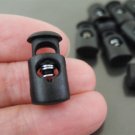 Finding - 2 pcs Black Plastic Small End Lock Cord Stopper