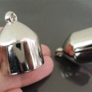 Finding - 2 pcs Silver Lage End Cap with Loop ( Inside 18mm )