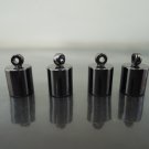 Finding - 6 pcs Gunmetal Black Round Large Tone Cord Buckle End Cap with Loop ( inside 7mm )