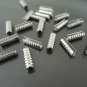 Finding - 10 pcs Silver Crimp Round Tone Tube Fold Over End Cap without Loop 13mm x 4.5mm