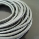 1 Yard 3mm Metallic Silver Genuine Round Leather Cord