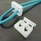 Finding - 2 pcs White Plastic End Lock Cord Stopper
