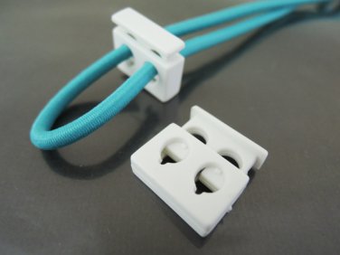 Finding - 2 pcs White Plastic End Lock Cord Stopper