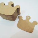 50pcs Kraft Paper Tags Hang Tag Crown Wedding Tag