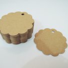 50pcs Kraft Paper Tags Hang Tag Scalloped Circle Tag