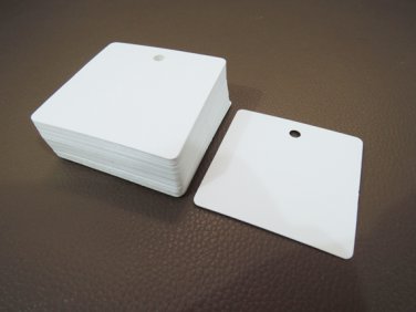 50pcs White Card Paper Tags Hang Tag Square Plain Tags