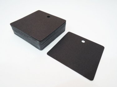 50pcs Black Card Paper Tags Hang Tag Square Plain Tags