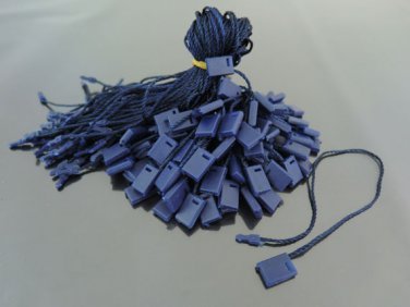 100pcs Navy Blue Hang Tag String with Plastic Fastener