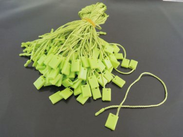100pcs Light Green Hang Tag String with Plastic Fastener