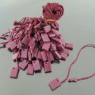 100pcs Dark Red Hang Tag String with Plastic Fastener